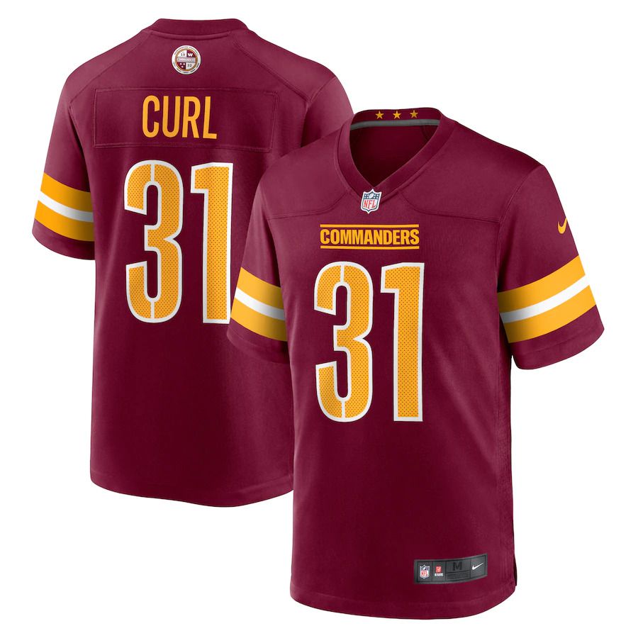 Men Washington Commanders #31 Kamren Curl Nike Burgundy Game NFL Jersey